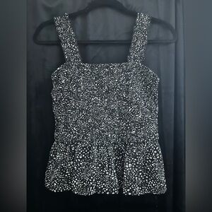 Japna Black and White Patterned Blouse